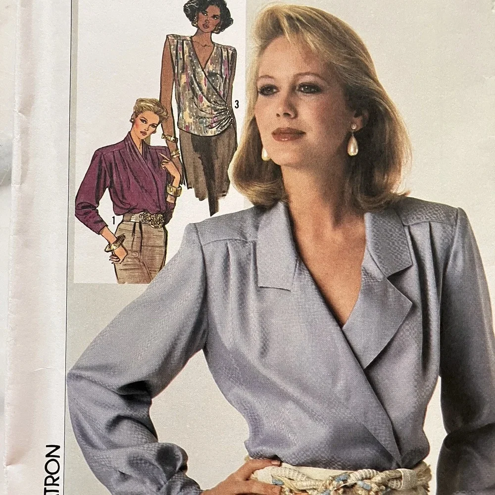 VTG Simplicity Pattern 7094 Womens Wrap Blouse 3 Styles Uncut Business Pro Sz 16